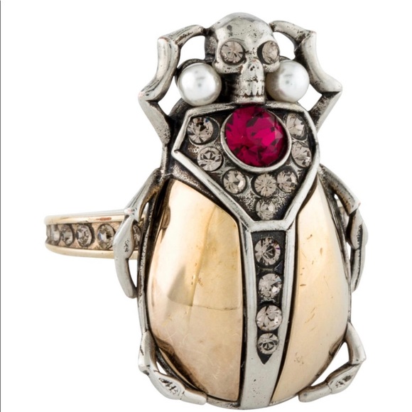 Alexander McQueen Jewelry - Alexander MCQUEEN Crystal Beatle Cocktail Ring